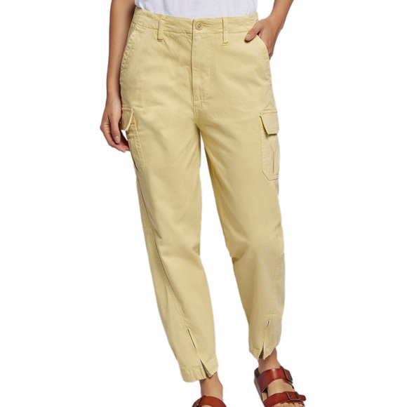Current/Elliott The Cadet Maize Yellow Women’s Cargo Pants Size 26 NWT - Picture 1 of 9